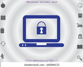 Laptop lock, icon, vector illustration of Eps10