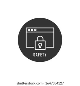 Vector de icono de bloqueo de portátil sobre fondo blanco. Icono para web
