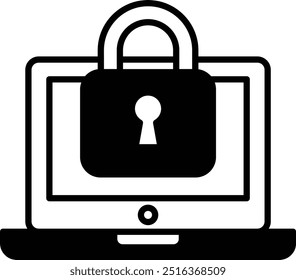 Un portátil con un candado. Concepto de vulnerabilidad e inseguridad