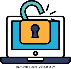 Un portátil con un candado. Concepto de vulnerabilidad e inseguridad