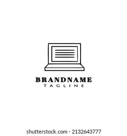 laptop logo cartoon icon design template black modern isolated creative illustration