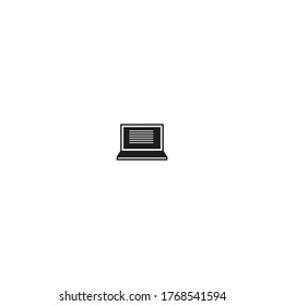 laptop logo icon design with simple line art style