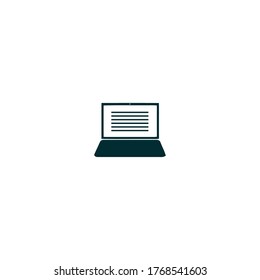 laptop logo icon design with simple line art style
