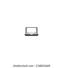 diseño de iconos con logotipo de laptop con estilo de línea simple