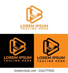 Laptop logo and icon vector 