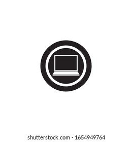 Diseño de icono vectorial de la plantilla del logotipo de la laptop