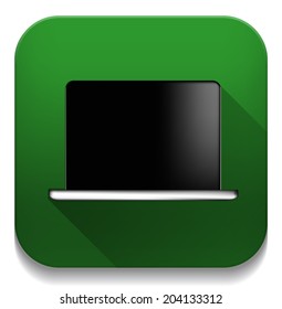 laptop With long shadow over app button