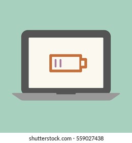 Concepto de batería baja para portátiles