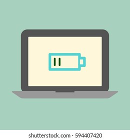 Concepto de batería baja para portátiles