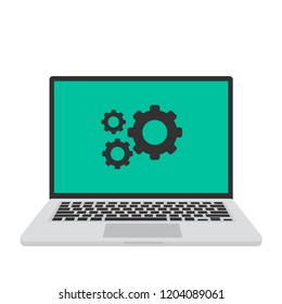 Laptop, macbook, settings screen, computer vector illustration