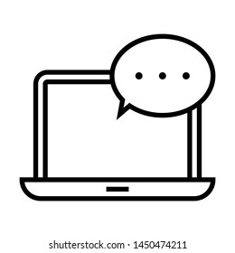 laptop mail in communication icon vector