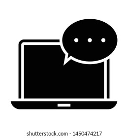 laptop mail in communication icon vector