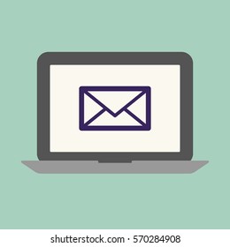 Laptop mail concept
