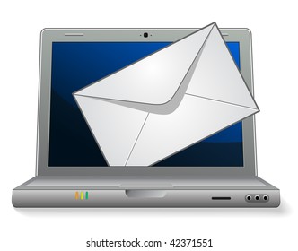 Portátil con sobre de correo