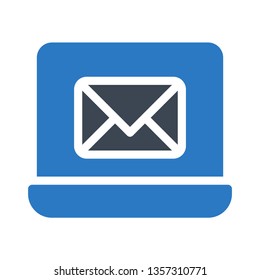 laptop mail glyph double color 