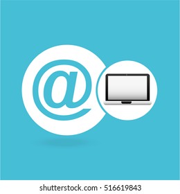 laptop mail network icon vector illustration eps 10