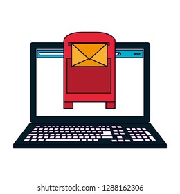 laptop with mailbox on screen