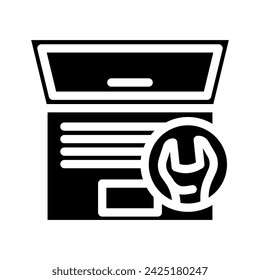laptop maintenance repair computer glyph icon vector. laptop maintenance repair computer sign. isolated symbol illustration