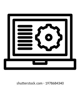 laptop with maintenance screen icon for website, website icon, presentation, computer icon, advertisement, application icon, and clipart.