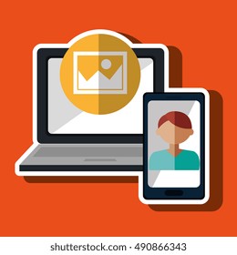 laptop man smartphone web