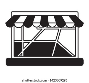 laptop map navigation fast delivery vector illustration