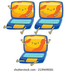 Mascota para portátiles en estilo de caricatura