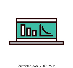 portátil con icono de ejercicio matemático aislado