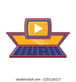 laptop with media player