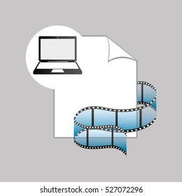 laptop media player file film vector illustration eps 10