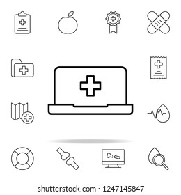 laptop medical icon. Medical icons universal set for web and mobile