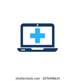 Laptop Medical Logo Icon Design