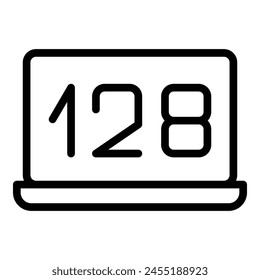 Laptop memory icon outline vector. Data mobile. Code storage