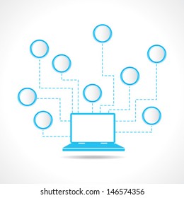 laptop with message bubble stock vector