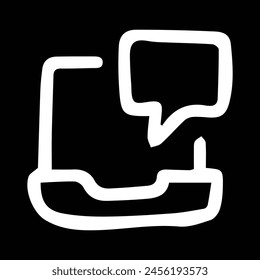 laptop with message icon outline