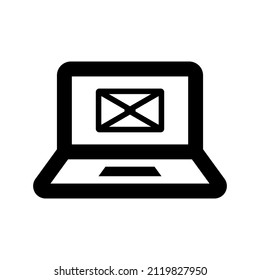 Icono de mensaje portátil.email (ilustración vectorial)