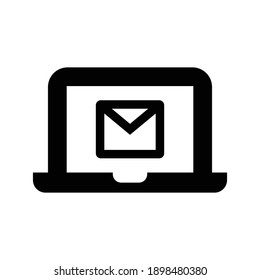 Laptop message icon.message,mail (vector illustration)
