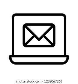 laptop message line icon