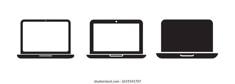Diseño de conjunto de iconos mínimos para computadora portátil