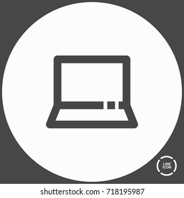 Laptop minimal vector icon. Notebook graph flat line icon for websites and mobile minimalistic flat design.