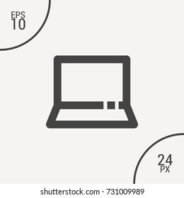 Laptop minimal vector icon. Notebook graph flat line icon for websites and mobile minimalistic flat design.