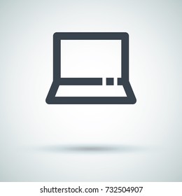 Laptop minimal vector icon. Notebook graph flat line icon for websites and mobile minimalistic flat design.