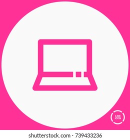 Laptop minimal vector icon. Notebook graph flat line icon for websites and mobile minimalistic flat design.