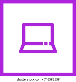 Laptop minimal vector icon. Notebook graph flat line icon for websites and mobile minimalistic flat design.