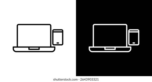 Laptop and Mobile icon Graphic vector set for ui design