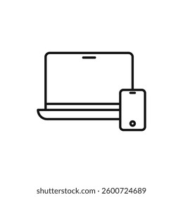 Laptop and Mobile icon isolated. simple vector icon on white background
