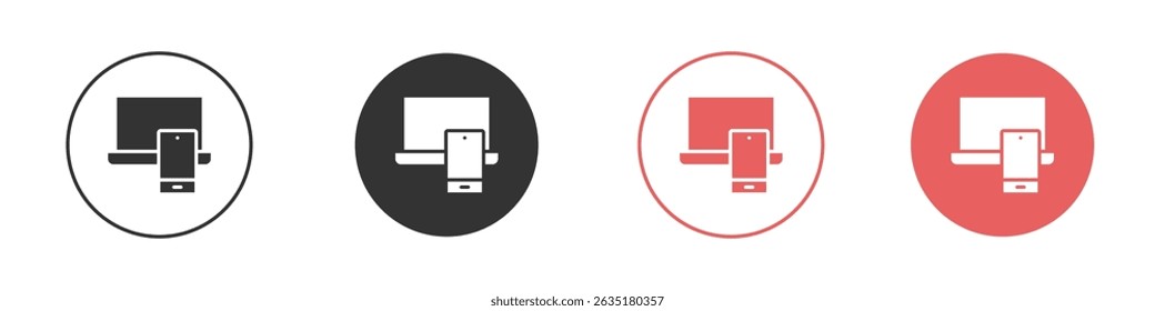 Laptop and Mobile icon vector design template simple and clean style