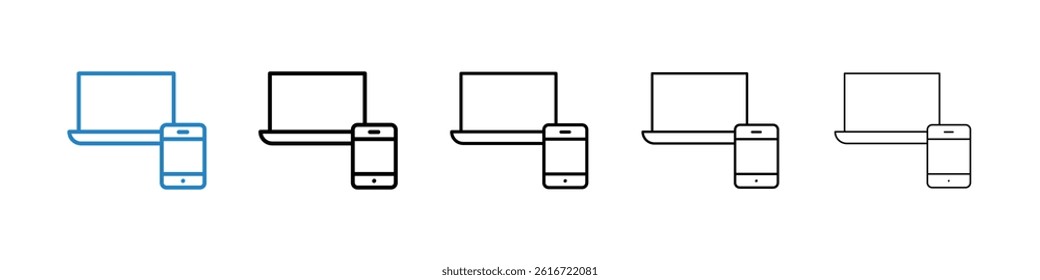 Laptop and Mobile icons collection vectors for web ui