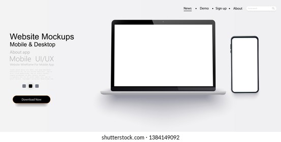 Download Desktop Mobile Mockup High Res Stock Images Shutterstock