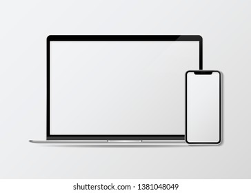 Laptop and a mobile phone mockup