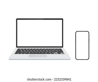 Parodias de portátiles y teléfonos móviles. Ilustración del vector